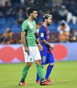 "السومة" يوجه رسالة لـ"ميسي" بعد رحيله عن برشلونة