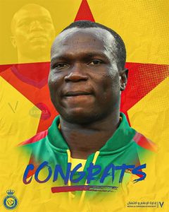 النصر يحتفل بمحترفه الكاميروني فينسنت أبو بكر