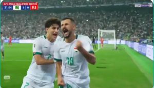 The stunning first goal by Iraq against Palestine in the World Cup qualifiers.