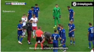 The shot not for the weak hearted people, lewandoski in pa.in against Croatia