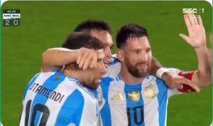 A historic scene takes place from Messi in Argentina's second goal against Bolivia