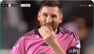 Messi's historic hat-trick with his team, Inter Miami, and the reaction of the commentator, fans, and players