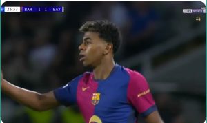 Lamine Yamal's fantastic skill in front of Bayern Munich players and a fantastic bridge between Gnabry's feet