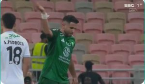 Riyad Mahrez Al-Kharafi’s goal with his Al-Ahly team in the Saudi League today