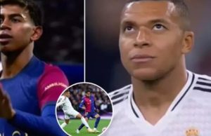 Fans think Lamine Yamal mocked Kylian Mbappe with his goal celebration during Barcelona’s demolition of Real Madrid