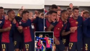 Barcelona star ‘caught smoking’ in Real Madrid’s dressing room during wild celebrations after thumping El Clasico victory – despite player’s previous fine for puffing indoors