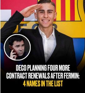 Deco planning four more contract renewals after Fermin, Pedri and Gavi included