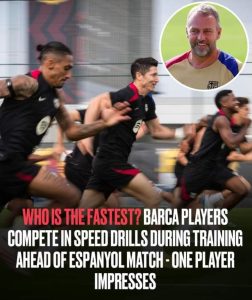 Who is the fastest? Barcelona players compete in speed drills during training ahead of Espanyol match (video)