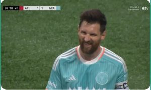 A shocking and strange scenario occurs with Messi in the final seconds of the match between Inter Miami and Atlanta United.