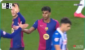 Watch the creativity of Lamine Yamal in Barcelona's first goal against Espanyol in the derby