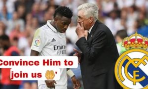 Convince him to join us,He is the only ONE who can liberate us from Barca hands now”, Ancellotti tells Vinicious jnr to convince His Brazilian teammate to join Real Madrid by the summer as He sees Him as part of His project