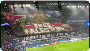 A historic moment taken by Paris Saint-Germain fans before the start of their match with Atletico Madrid today