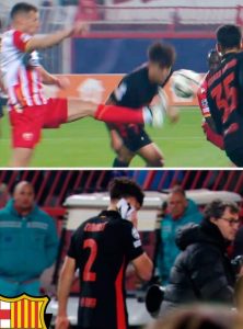 How Pau Cubarsi looks after the collision in the Red Star game (photos)