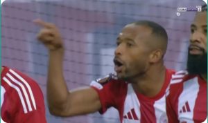 Watch Ayoub El Kaabi’s legendary goal against Rangers in the European League after a legendary and indescribable act.