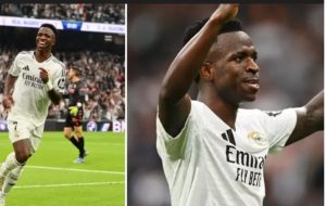 Fans inside the Bernabeu heard singing chant about Vinicius Junior after he scores hat-trick against Osasuna