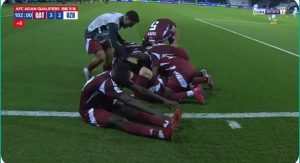 Watch Qatar's legendary winning goal in the last second after a global free kick against Uzbekistan in the World Cup qualifiers