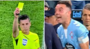 Iago Aspas cries blue murder, demands second yellow for Martin – almost gets sent off himself