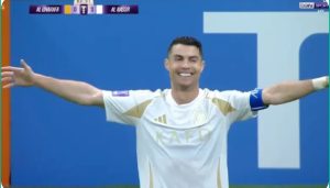 Watch the imaginative way in which Cristiano Ronaldo scored Al-Nasr’s third goal against Al-Gharafa in the AFC Champions League