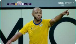 The fictional scene that happened between Algerian Yacine Brahimi and commentator Fares Awad in the Al-Gharafa and Al-Nasr match today