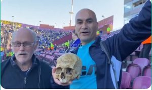 The strangest celebration in the history of football after the Argentine Racing team's victory over Cruzeiro in the Copa Sudamericana
