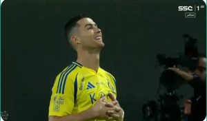 Ronaldo's second goal against Damac in the Saudi League today