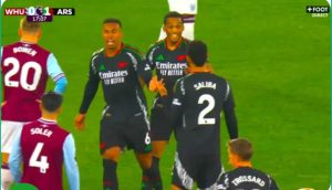 The historic and amazing corner kick scored by Arsenal players against West Ham United in the English Premier League today