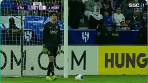 A historical snapshot of Moroccan Yacine Bounou facing Tunisian Ferjani Sassi in the AFC Champions League