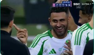 Watch the legendary way in which Riyad Mahrez scored the match-ending goal for his Al-Ahly team against Al-Taawoun today