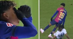Lamine Yamal miraculously escapes serious injury after brutal tackle vs Leganes
