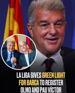 In a key development, La Liga has given Barcelona the green light to register new signings Olmo and Pau Víctor, allowing them to join the team.  Reports indicate that La Liga has agreed with Barcelona’s reasoning that article 130 of the regulations shouldn’t apply in this case, as the players’ dismissal was due to circumstances beyond the club’s control.  The decision is now pending approval from the Royal Spanish Football Federation (RFEF), who will have the final say.  If the decision is ratified, Olmo and Pau Víctor will be eligible to play for Barcelona right away.  La Liga denies Barca’s request to re-register Olmo and Victor