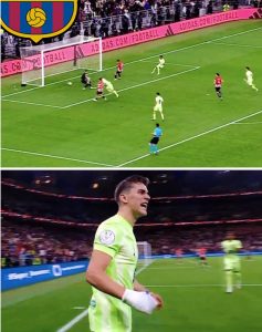 Gavi gave Barcelona the lead in their Spanish Super Cup semi-final against Athletic Bilbao. The Spanish midfielder finished a well-executed team move to put them 1-0 up in the 17th minute, marking his first goal of the 2024/25 season.     This was also his first goal since recovering from a knee injury, a moment that pleased Hansi Flick. So far this season, Gavi has contributed one goal and one assist across all competitions for Barcelona.