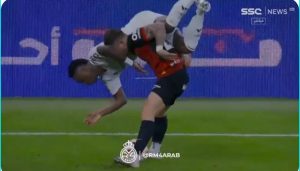 The shot that Vinicius Junior forgot about his state in his life made him see Fares Awad unable to control himself and entering into a burst of laughter.
