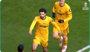 Watch the guerrilla and international method used by Ait Nouri to score a goal that contributed to Wolverhampton’s victory in the FA Cup today.