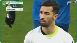 A rare and strange goal was scored by Algerian Mohamed Amoura in the German League today.