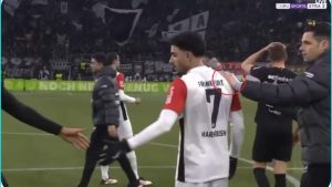 Watch Omar Marmoush's historic farewell moment to his teammates in Frankfurt before his departure to Manchester City