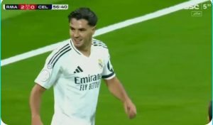 Brahim Diaz's legendary shot in front of the Celta Vigo player and the strangeness that Kylian Mbappe did in the end
