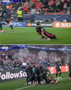 WE DO NOT BELIEVE IT!!! FROM 4-2 DOWN TO UP 5-4. RAPHINHA HAS WON IT WITH THE LAST KICK OF THE GAME!!! ONE OF THE BEST GAMES OF THIS YEAR’S CHAMPIONS LEAGUE