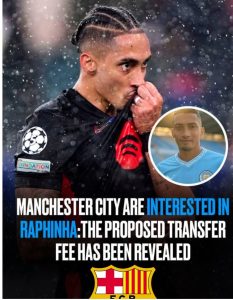 Manchester City prepare €100m bid for Barcelona’s Raphinha – reports