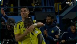 A great shot between Cristiano Ronaldo and Senegalese Sadio Mane in the Saudi League today