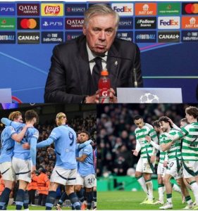 Champions League: Ancelotti Surprises with His Choice Between Man City and Celtic for Real Madrid’s Playoff Opponent