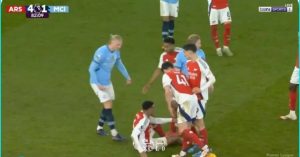 The provocative scene that occurred between the Arsenal defender and Haaland in the English Premier League today