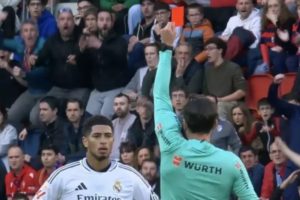 Jude Bellingham given straight red card for what he said to referee during Real Madrid vs Osasuna game
