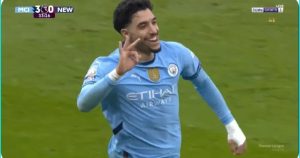 Omar Marmoush writes the greatest scenario with Manchester City and becomes the first Arab player in history to score the fastest hat-trick in the English Premier League in just 13 minutes!