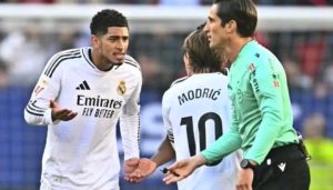 After the #Real Madrid Vs OsasunabShowdown on Sunday…Madrid player Jude Bellingham is to be Punished by PGMOL for making a Gesture and telling the Referee “f*ck Off?’