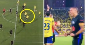 Raphinha celebrates VAR ruling out Las Palmas’ penalty shout like a goal – spotted