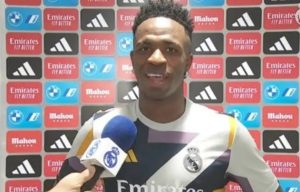 I’m so happy captaining my team for the first time in my career, this particular player was the reason why Ancellotti crown me captain last night and I must thank Him for that”, Vinicious jnr thank One Madrid player for the role He played last night