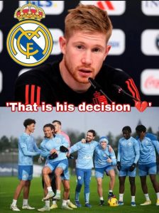 I tried my possible best to convince him to join City but he choose Madrid instead”, Kelvin De Bruyne confirmed His £80m international teammate have agreed personal terms to join Madrid by the summer
