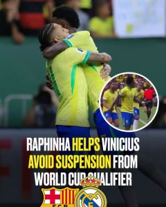 Caught on camera: Raphinha helps Vinicius avoid suspension from World Cup qualifier by pushing him away