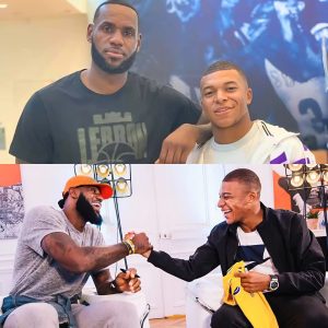 EXPENSIVE GIFT: Kylian Mbappe spent his free time visiting basketball G.O.A.T LeBron James’ house to surprise him, where the French superstar was given