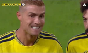 Watch Cristiano Ronaldo’s insane and unbelievable goal against Al-Taawoun in the Saudi Pro League today — and the extraordinary, shocking reaction from everyone inside the stadium!